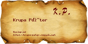 Krupa Péter névjegykártya