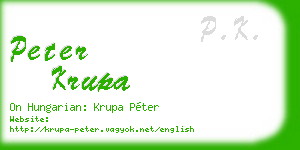 peter krupa business card